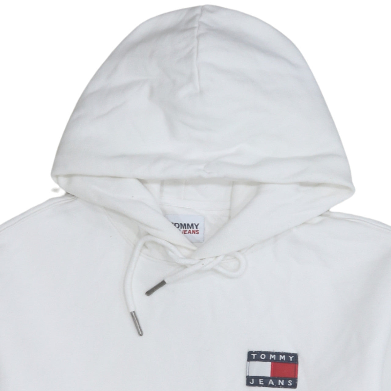 Tommy Jeans Men's White Small Cotton Pullover Hoodie