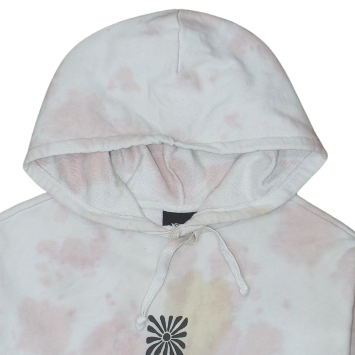 Vans Womens White Pink Tie Dye Hoodie Small Relaxed Fit Pullover