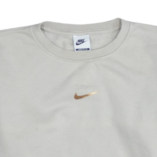 Nike Women Beige XS Loose Fit Crew Neck Sweatshirt