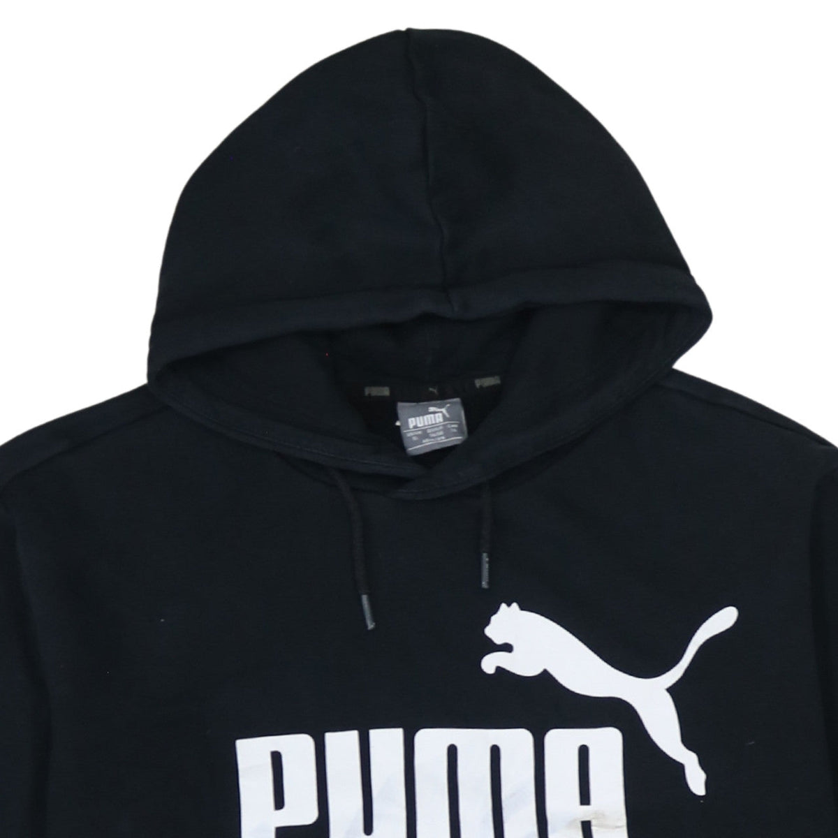 Puma Men's Black XL Pullover Hoodie with Logo Print