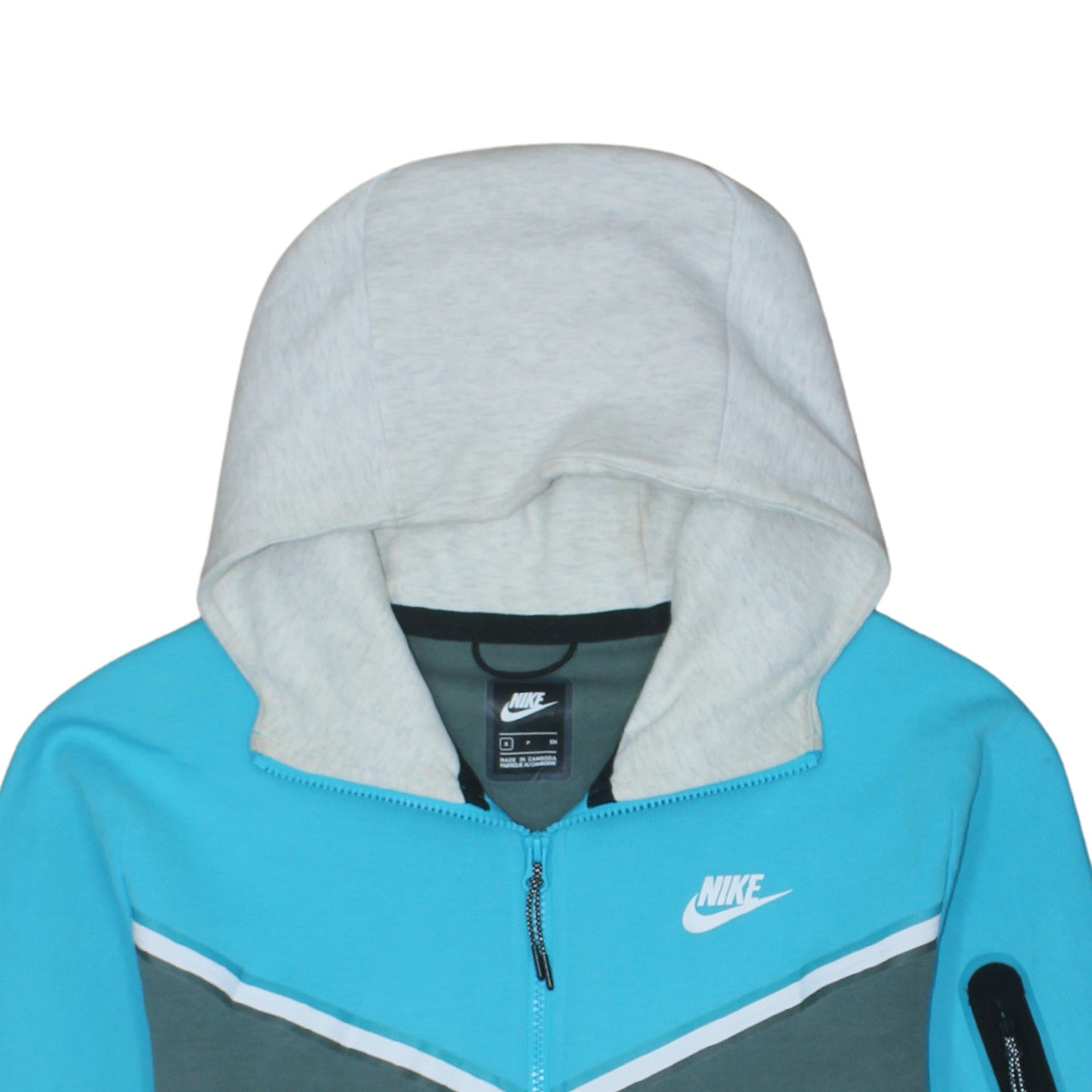 Nike Men's Blue Full Zip Hoodie S - Sportswear Cotton Blend