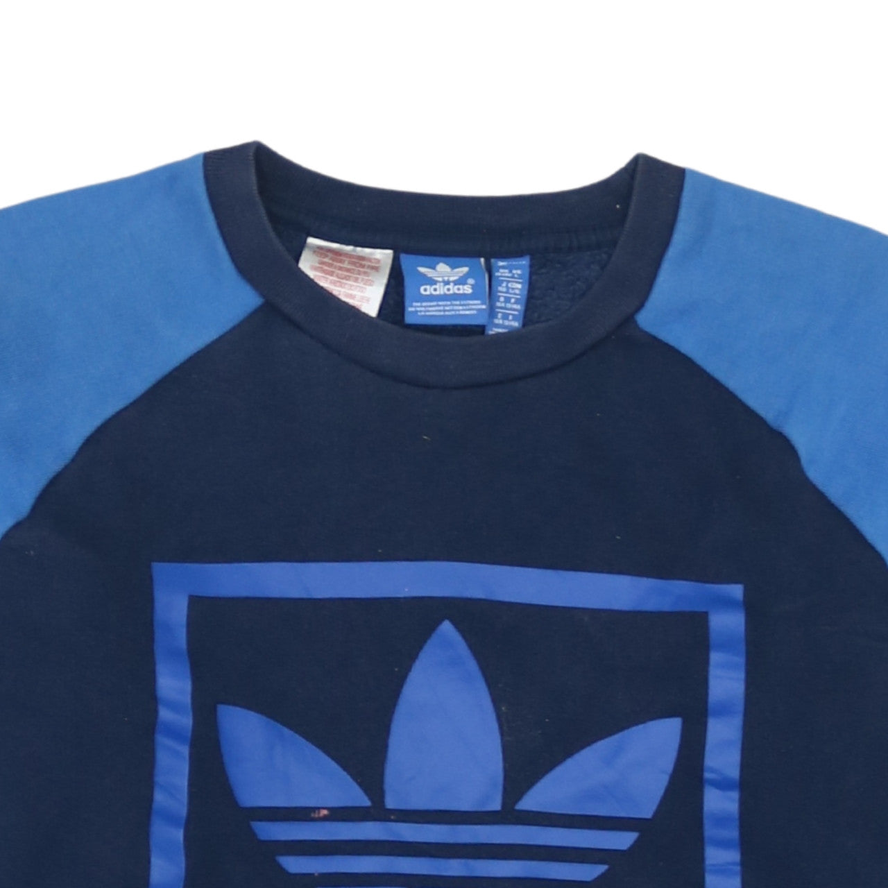 Adidas Boys Blue Crew Neck Pullover Sweatshirt 13-14 Years Logo Print