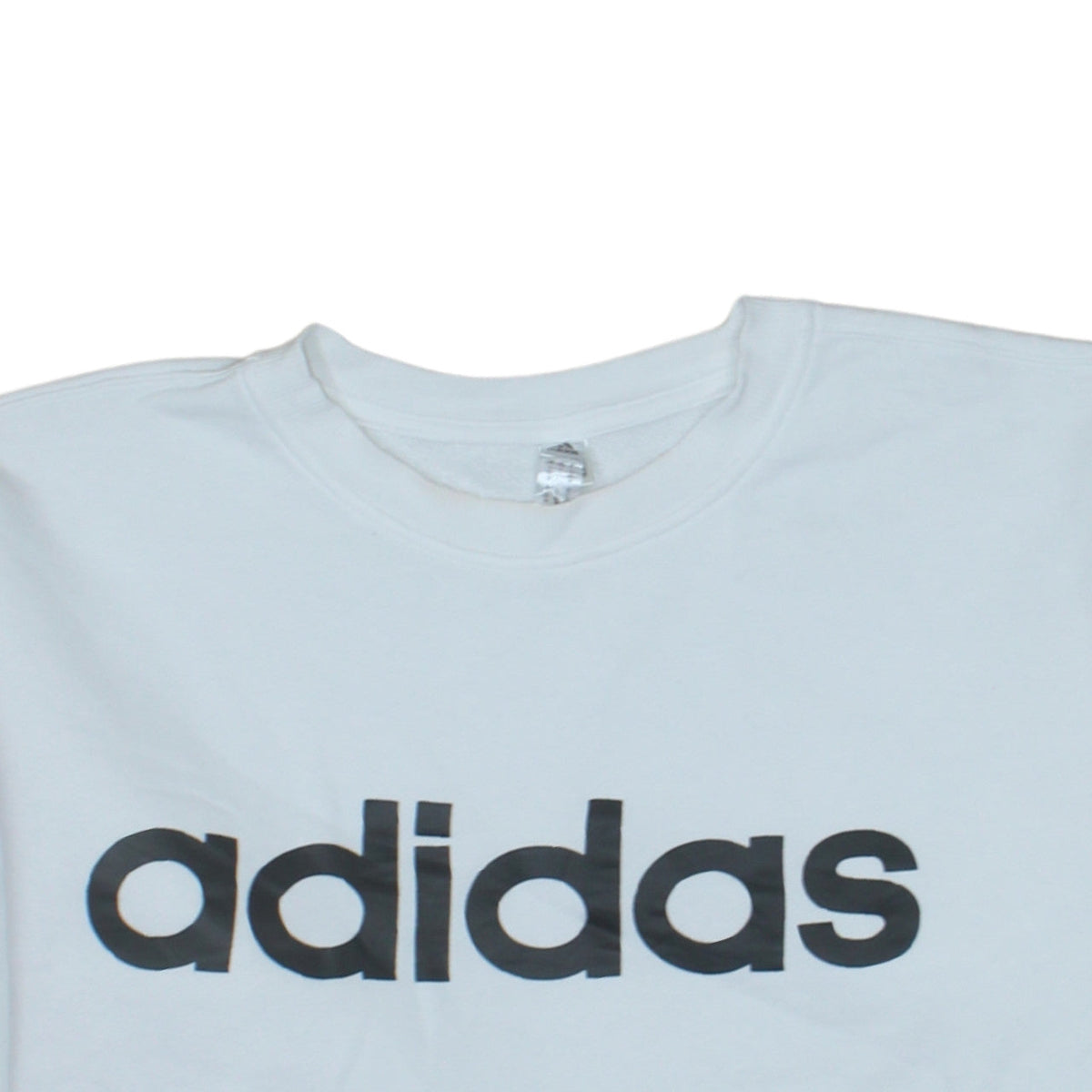 Adidas Women White Logo Crew Neck Pullover Sweatshirt Size L
