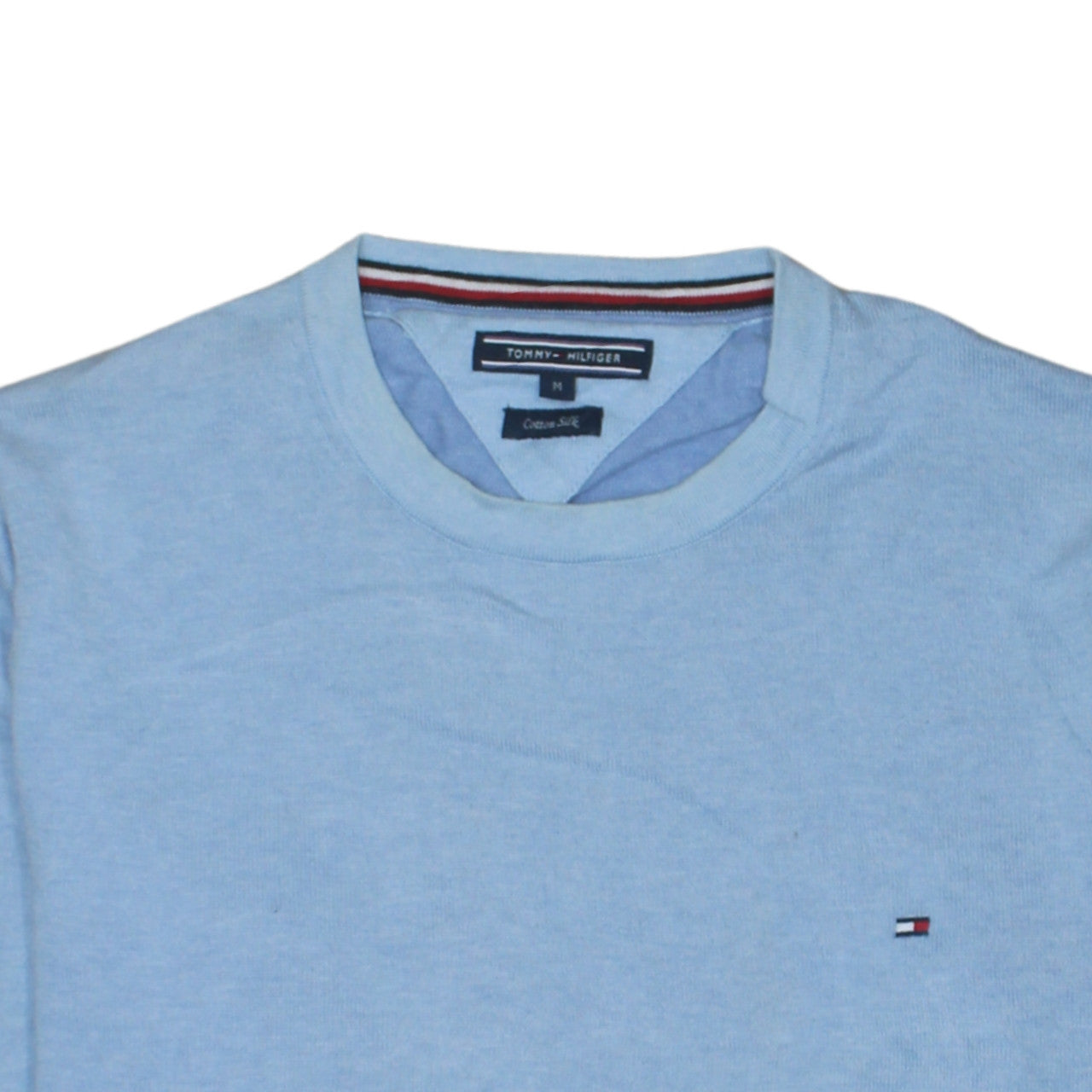 Tommy Hilfiger Men's Blue Cotton Silk Pullover Jumper M