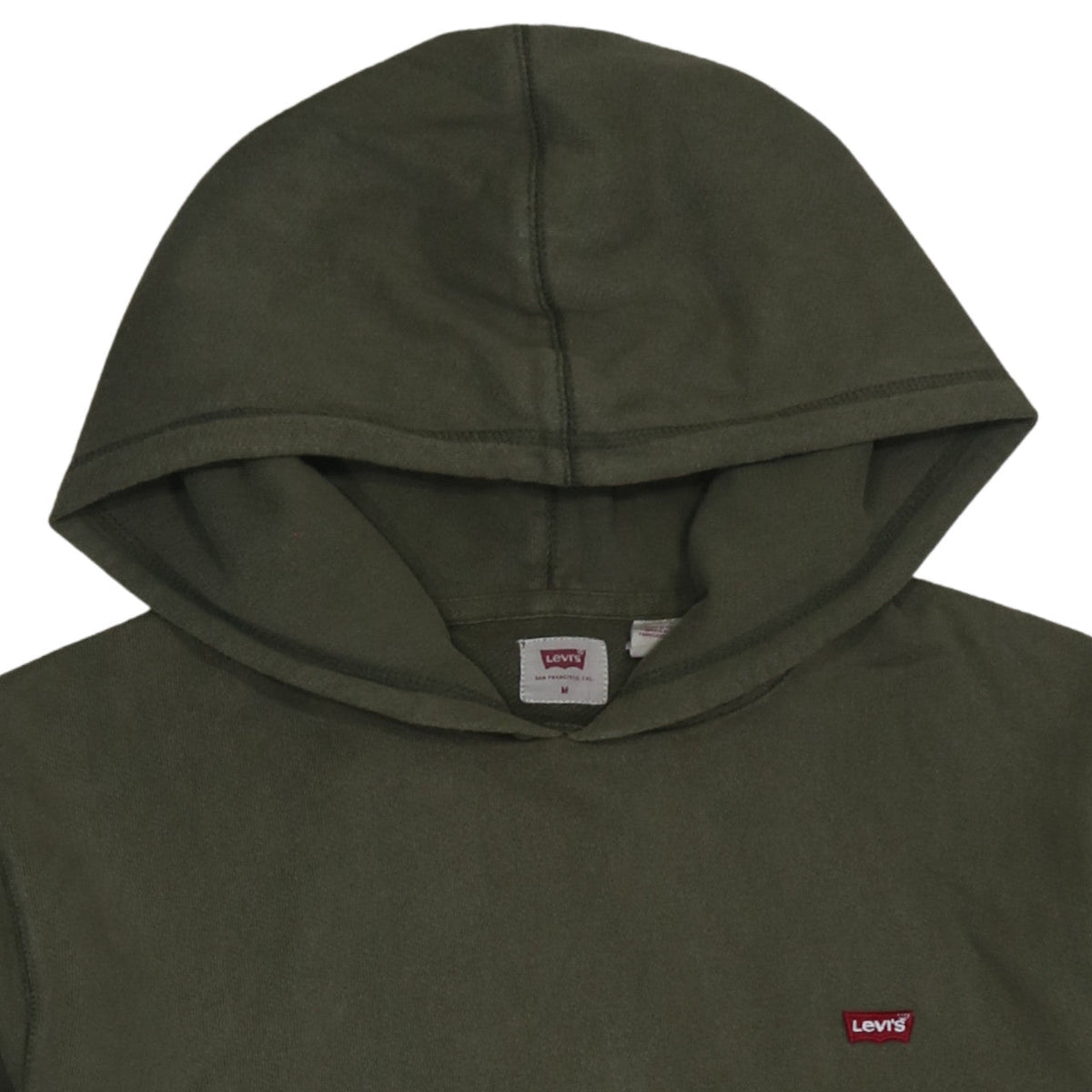 Levi's Men's Green Pullover Hoodie Size M Logo Fleece Sweatshirt