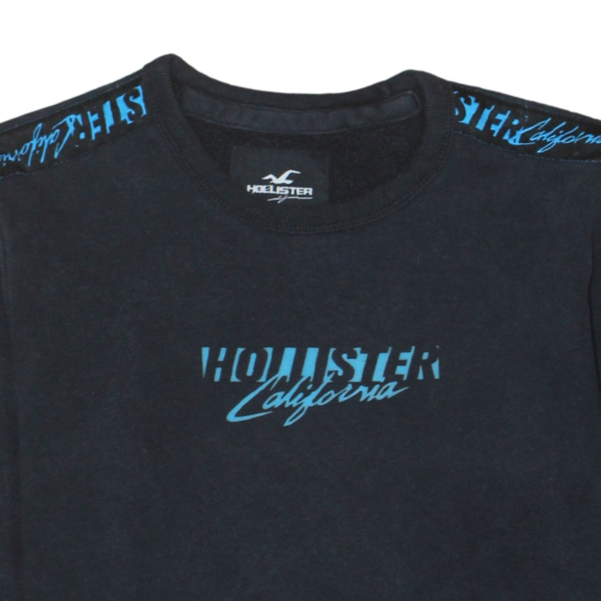 Hollister Mens Black XS Crew Neck Graphic Print Sweatshirt