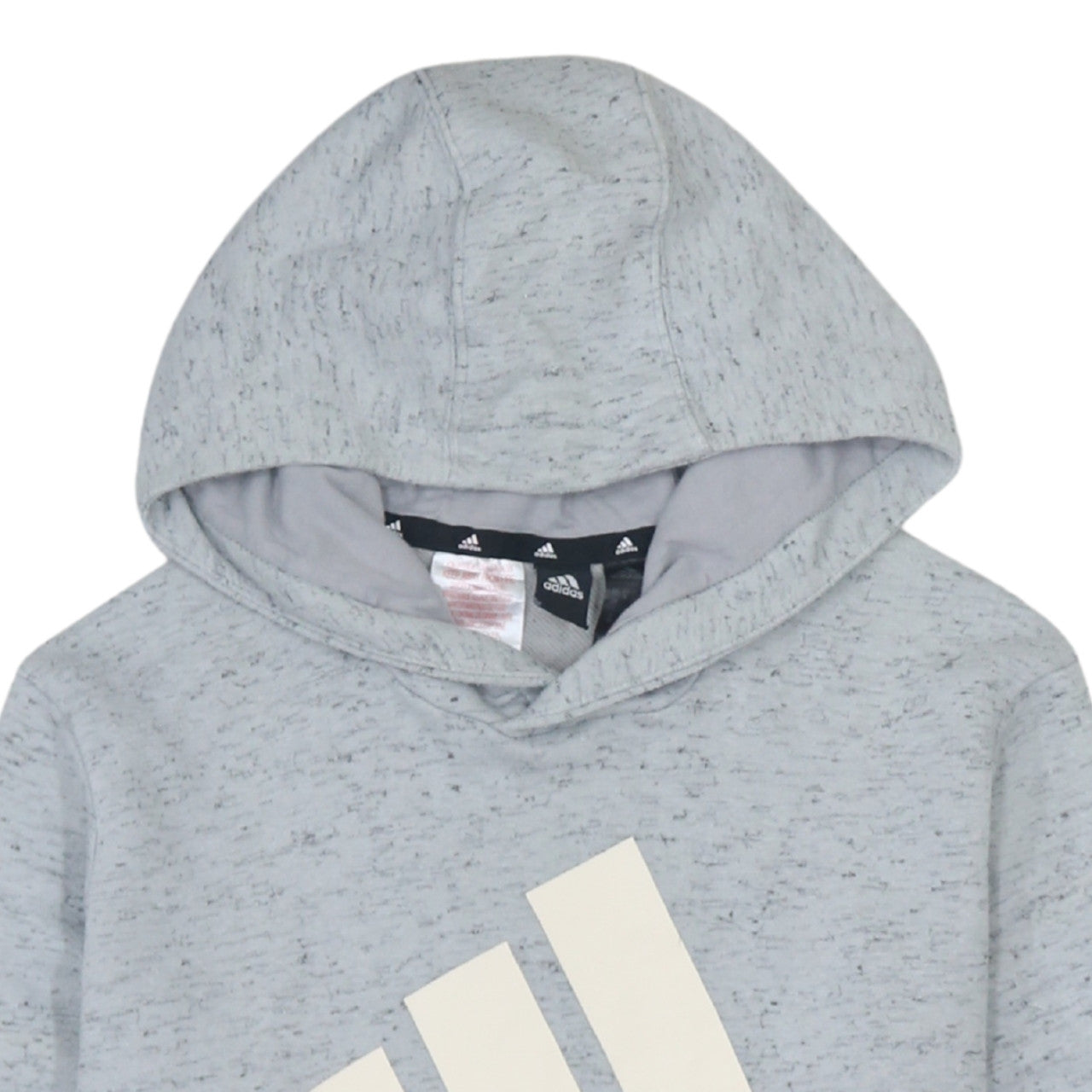 Adidas Boys Grey Pullover Hoodie Size 13-14 Years Regular Fit Logo Print