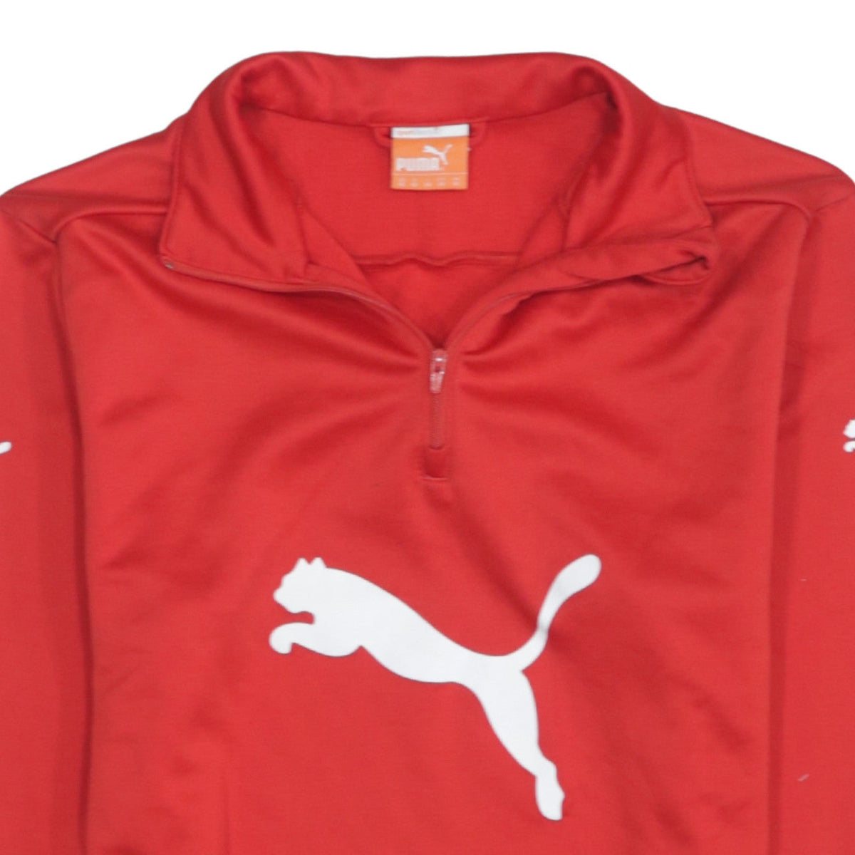 Puma Men's Red XS 1/4 Zip Logo Sweatshirt Top
