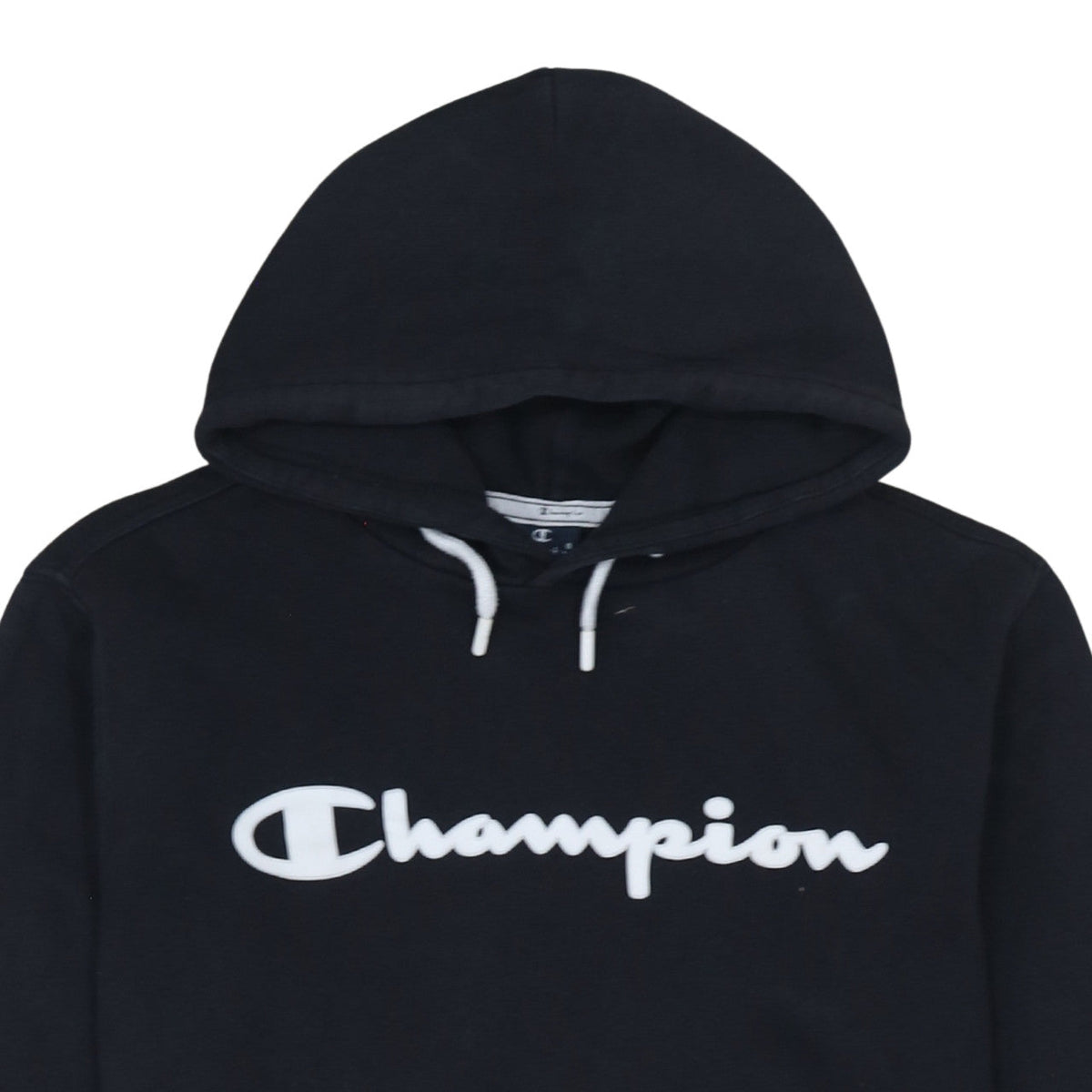 Champion Men's Black Pullover Hoodie Medium Logo Fleece Sweatshirt