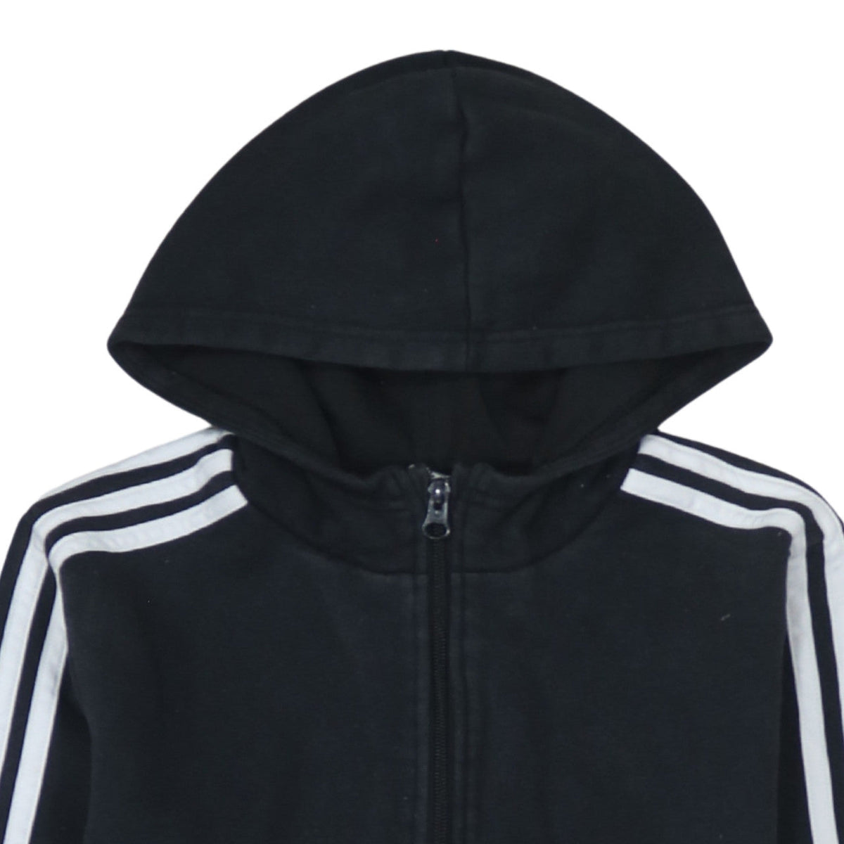 Adidas Boys Black 13-14 Years 1/4 Zip Hoodie with Stripes and Logo