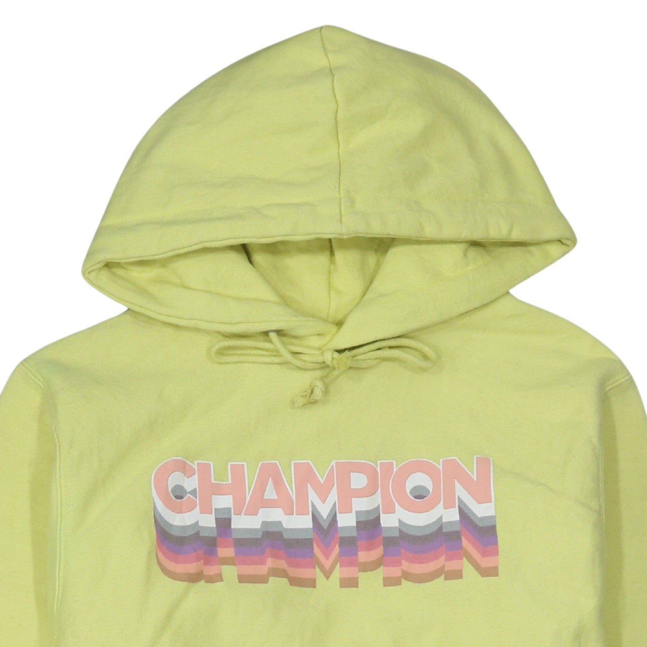 Champion Womens Yellow Small Reverse Weave Pullover Hoodie