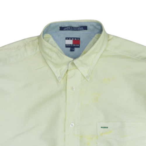 Tommy Hilfiger Mens Yellow Long Sleeve Button-Up Shirt Size L