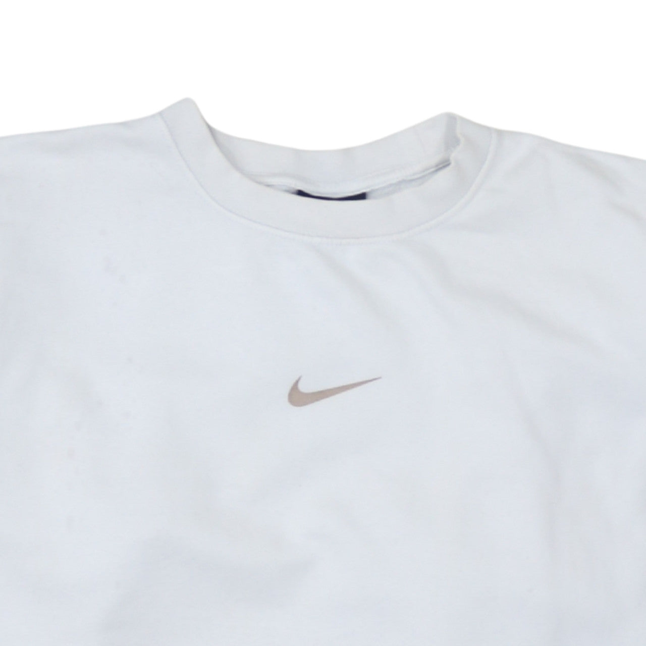 Nike Women White Colourblock Crew Neck Sweatshirt Size M 80s Style