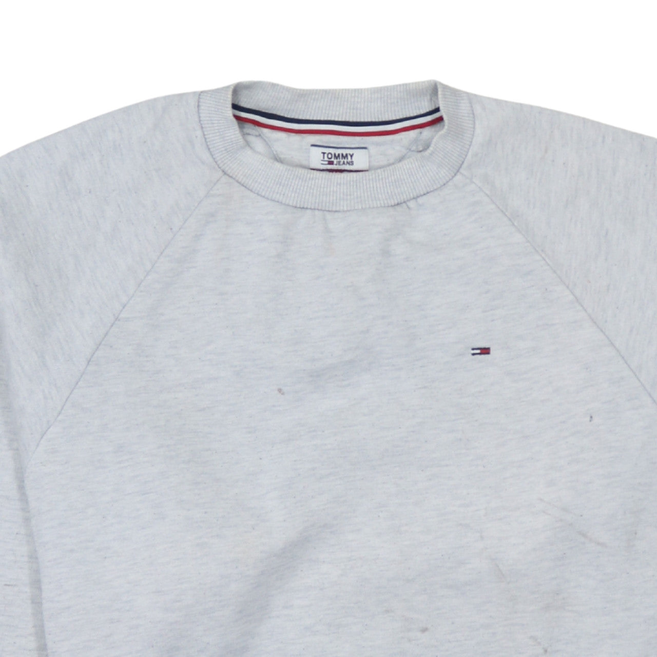 Tommy Jeans Women Grey Crew Neck Sweatshirt M Classic Fit
