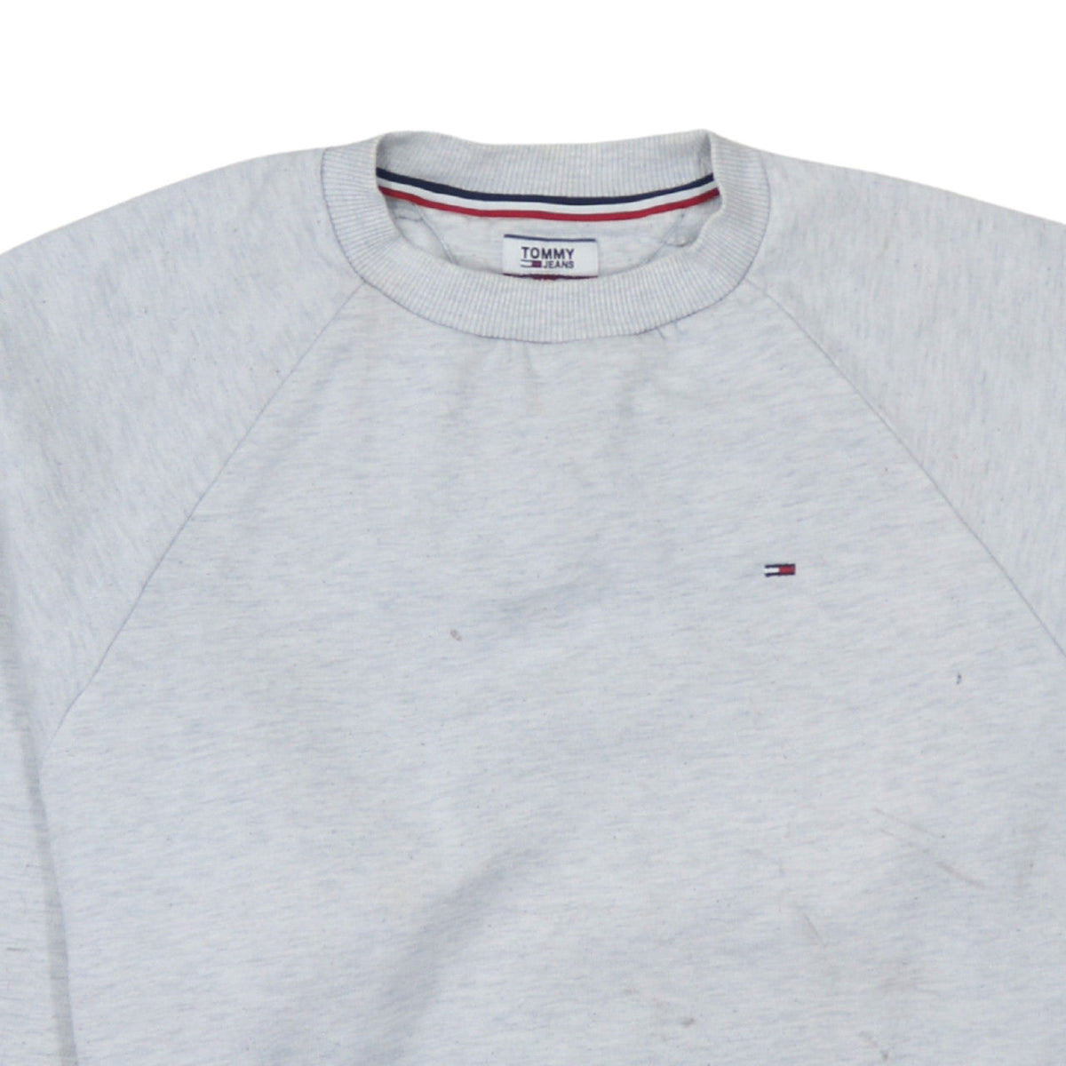 Tommy Jeans Women Grey Crew Neck Sweatshirt M Classic Fit