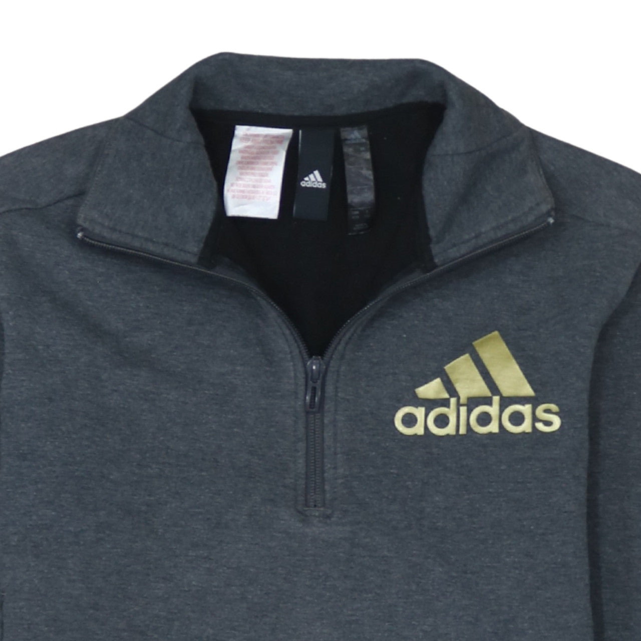 Adidas Boys Grey 11-12 Years 1/2 Zip Pullover Hoodie Sweatshirt