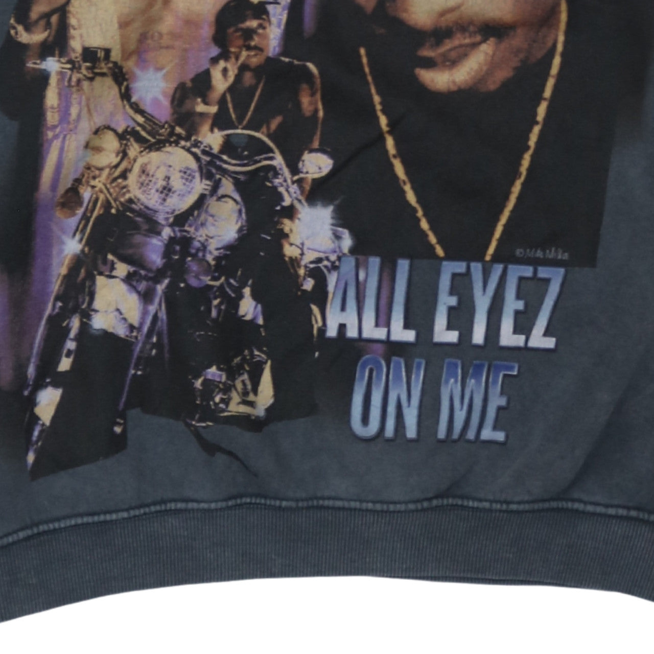 Pull&Bear Men Grey 2PAC Graphic Pullover Sweatshirt L