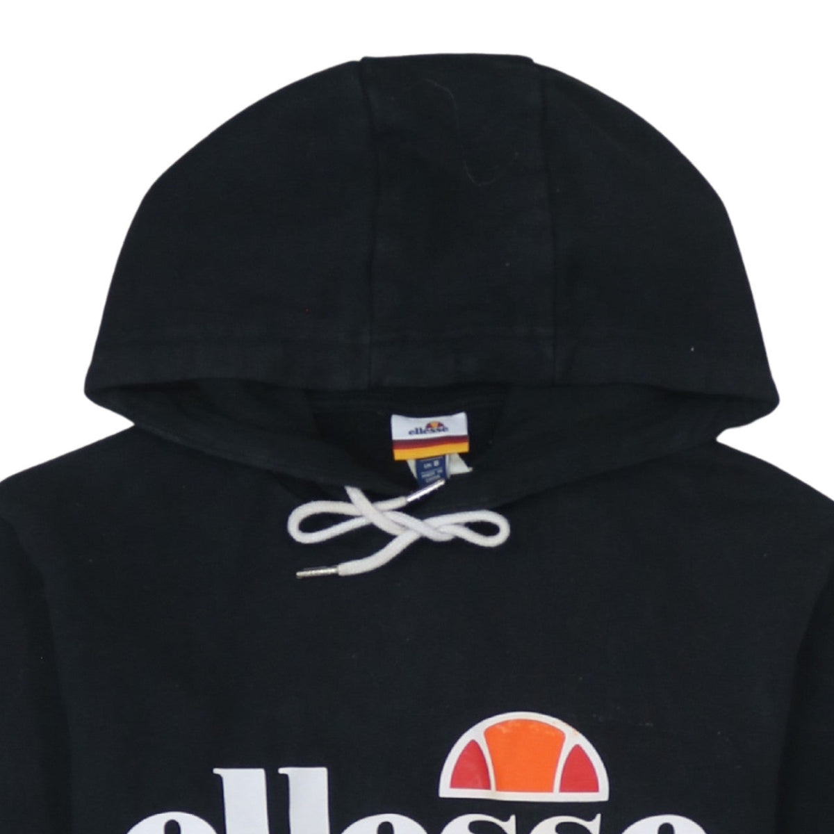 Ellesse Women's Black Pullover Hoodie UK 8 Cotton Blend Logo Style