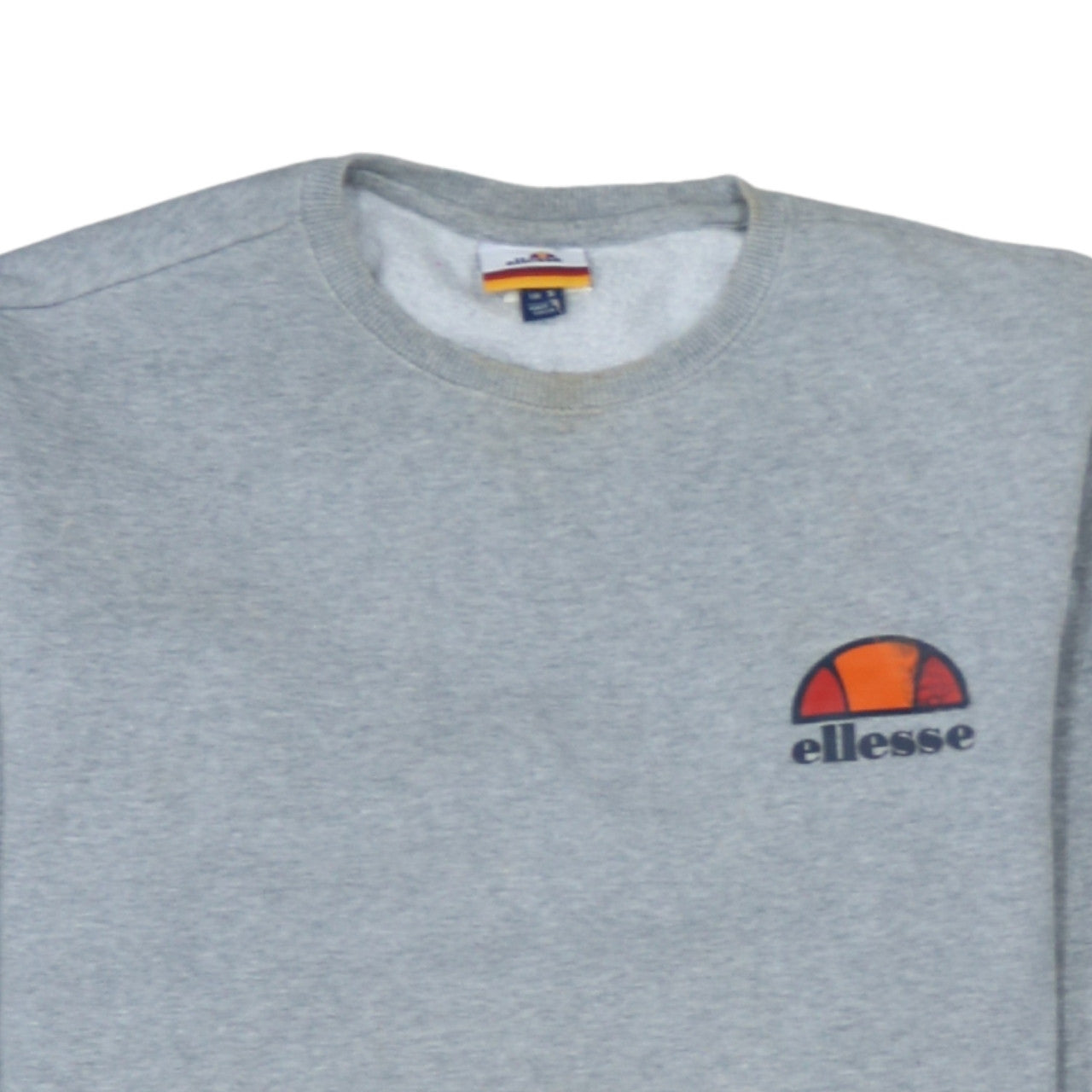 Ellesse Men's Grey Small Crew Neck Logo Sweatshirt Pullover