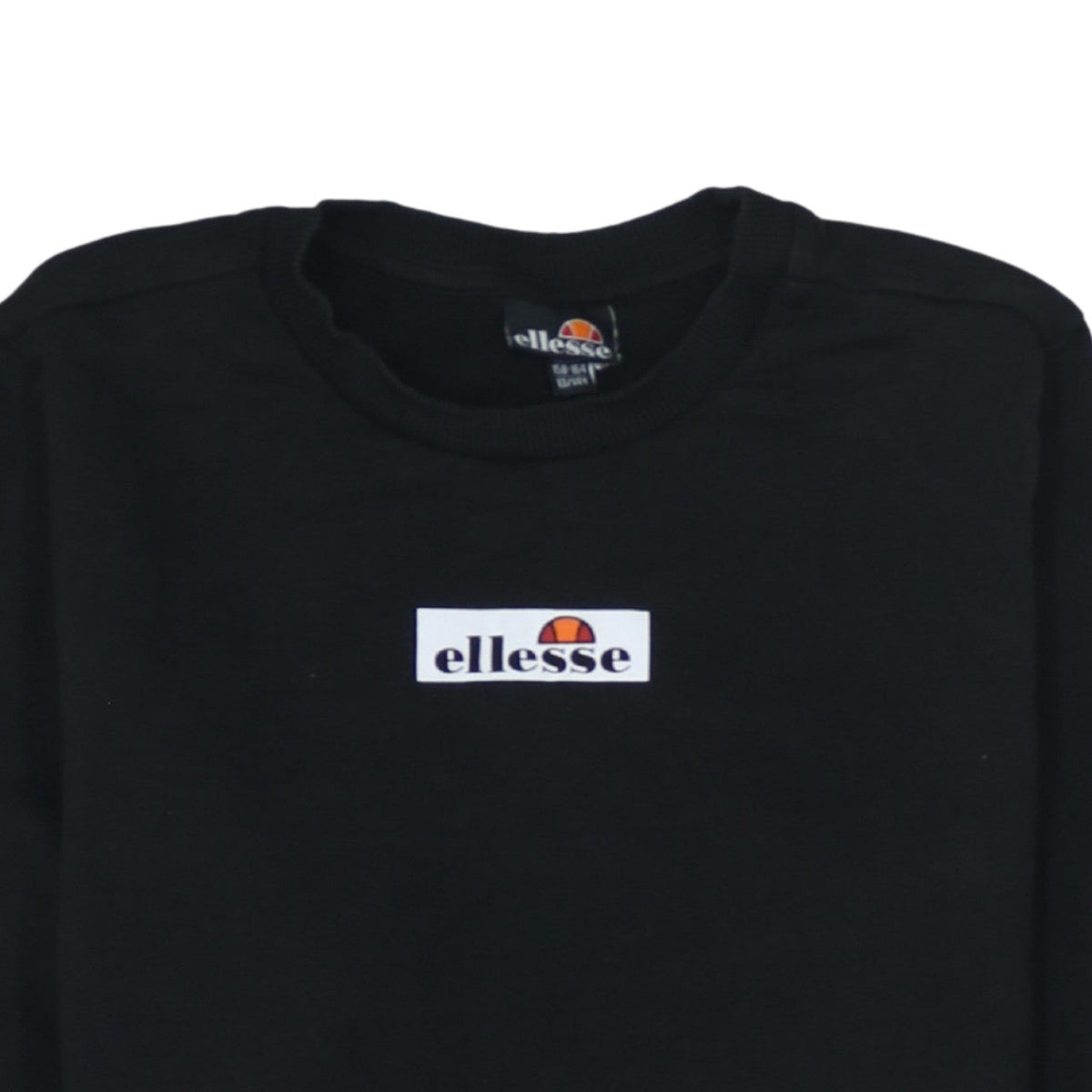 Ellesse Boys Black Pullover Sweatshirt 13-14 Years Cotton Blend Crew Neck