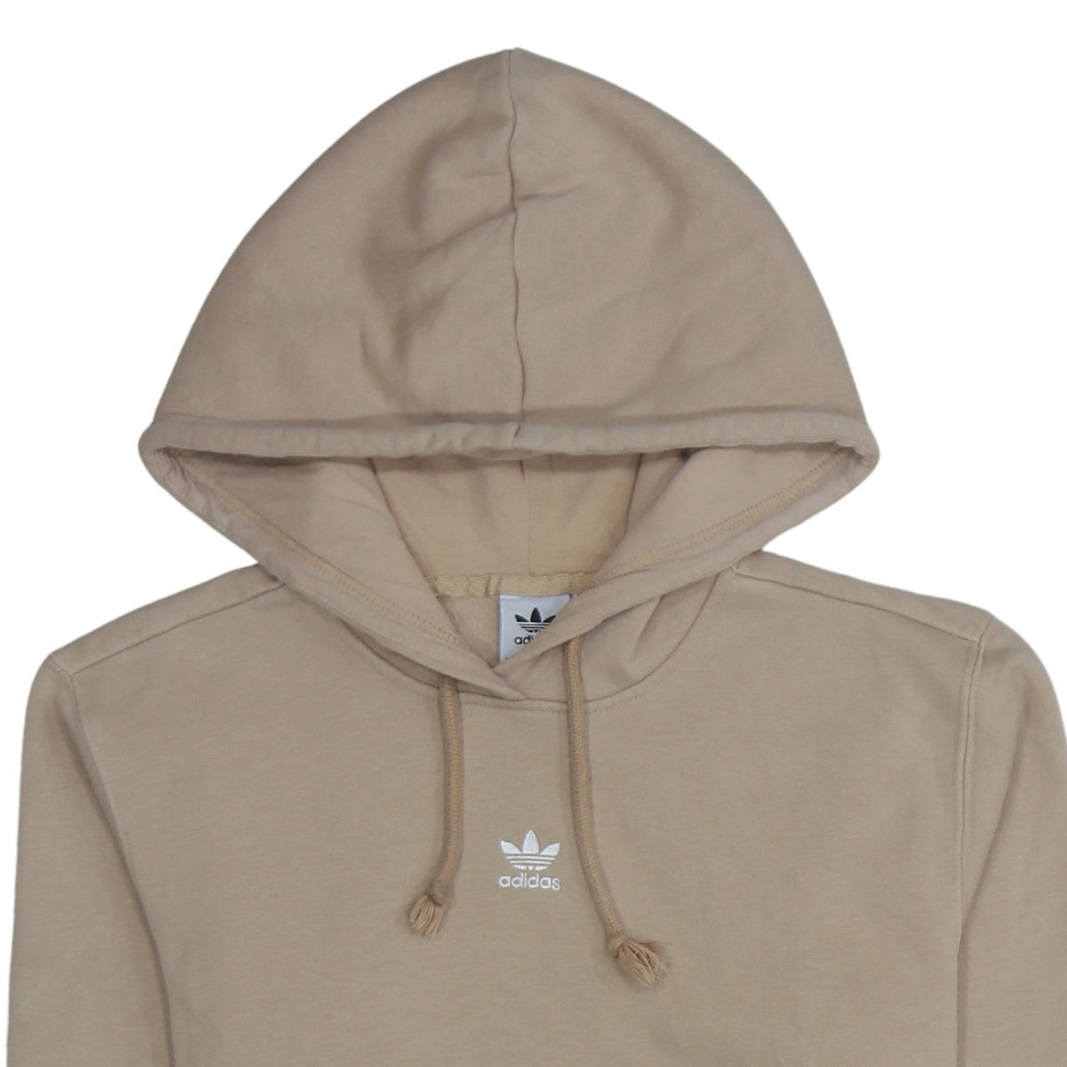 Adidas Womens Beige Pullover Hoodie Medium Cotton Blend Casual