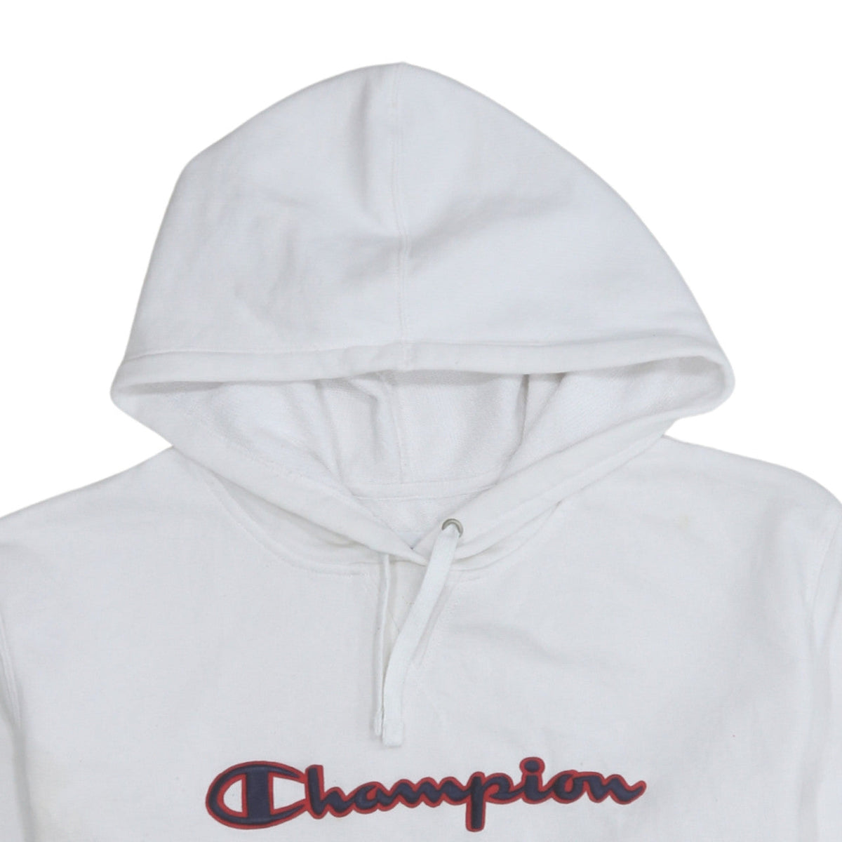 Champion Women White Hoodie Large Logo Pullover