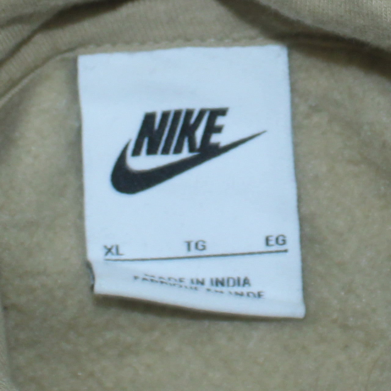 Nike Men's Beige XL Pullover Hoodie Sweatshirt with Logo