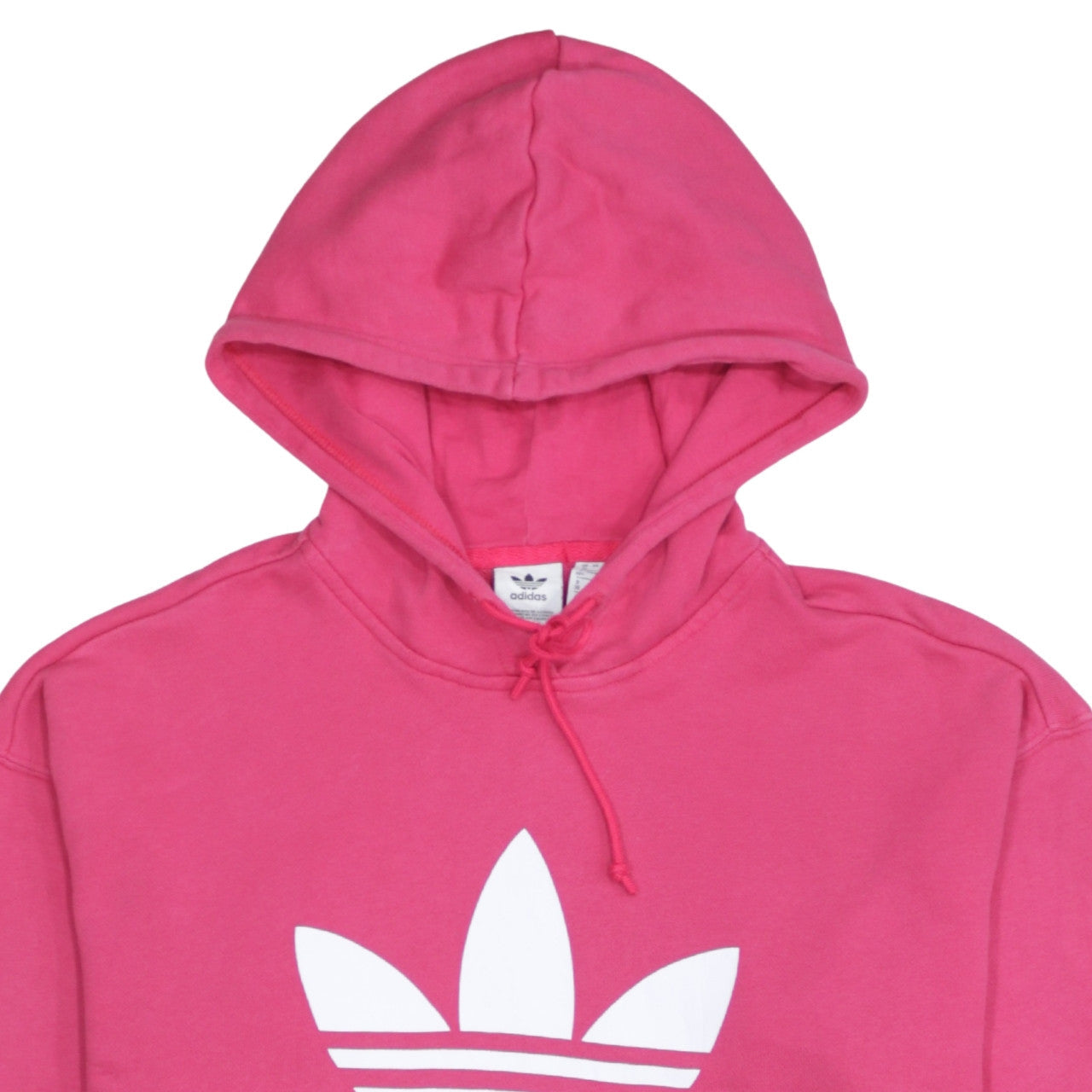 Adidas Womens Pink Hooded Pullover Sweatshirt Size 12 with Logo