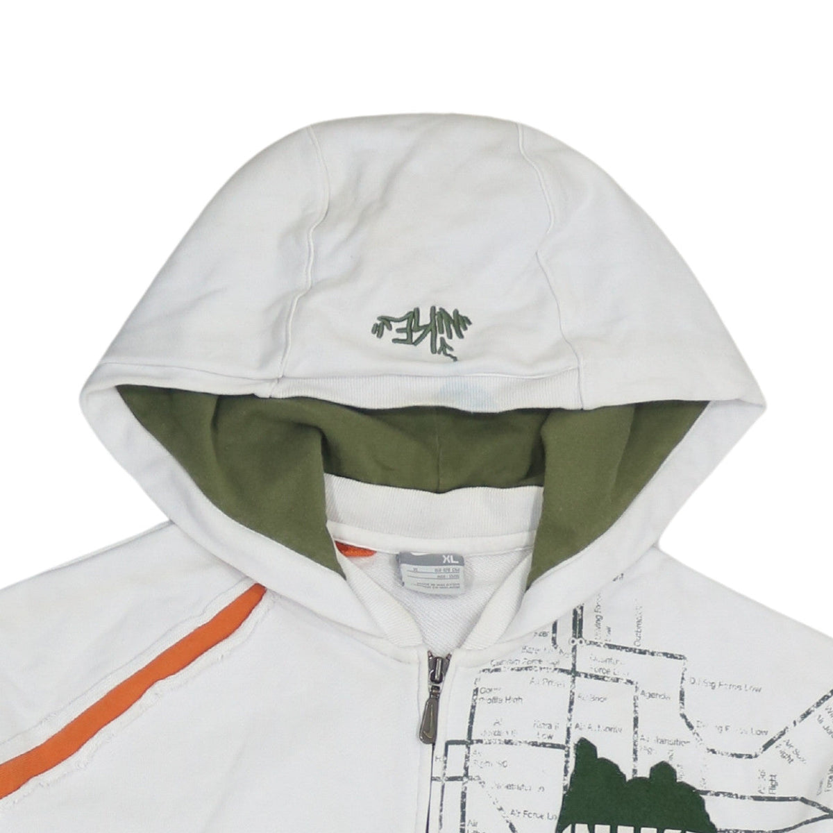 Nike Boys White XL Full Zip Hoodie 72 Street Games Graphic Hooded Sweatshirt