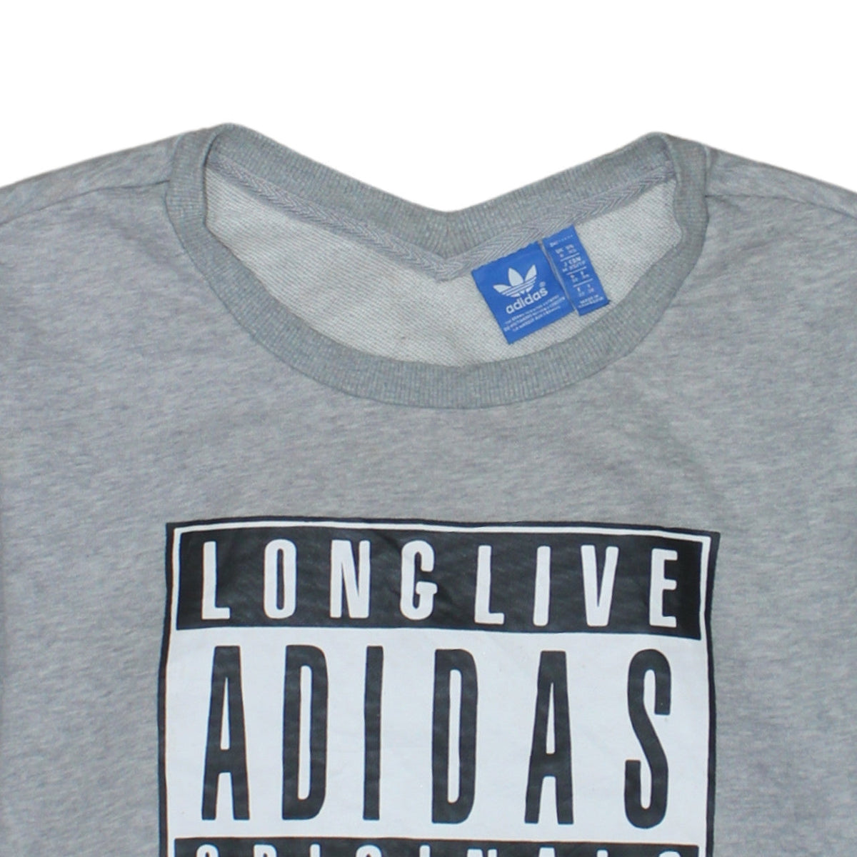 Adidas Originals Womens Grey Pullover Sweatshirt XS Long Sleeve Crew Neck