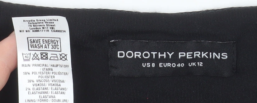 Dorothy Perkins Women’s Black Geometric Shift Dress Size 12