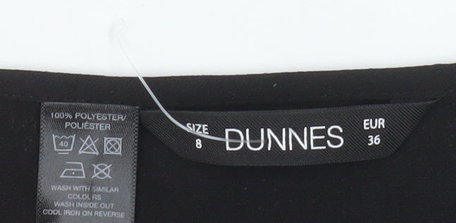 Dunnes Women's Black Long Sleeve Ruffle Blouse Size 8