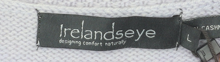 Irelandseye Women’s Purple 100% Cashmere Cable Knit Cardigan L