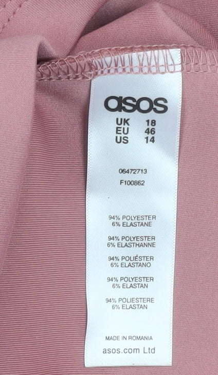 ASOS Women’s Pink A-Line Knee Length Bow Skirt Size 18
