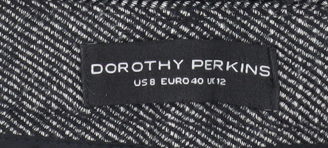 Dorothy Perkins Women Grey Herringbone Slim Tapered Trousers Size 12
