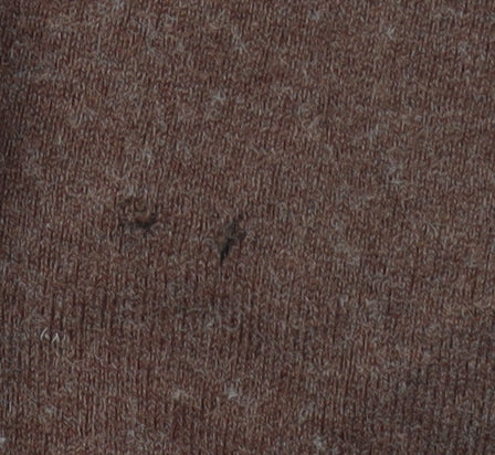 Tommy Hilfiger Womens Brown V-Neck Wool Cotton Jumper Size S