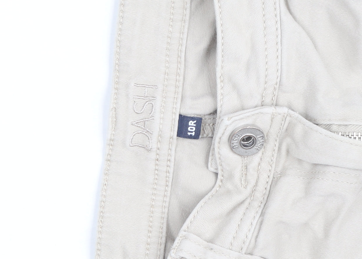 Dash Women's Beige Chino Trousers Size 10 Regular Straight Leg