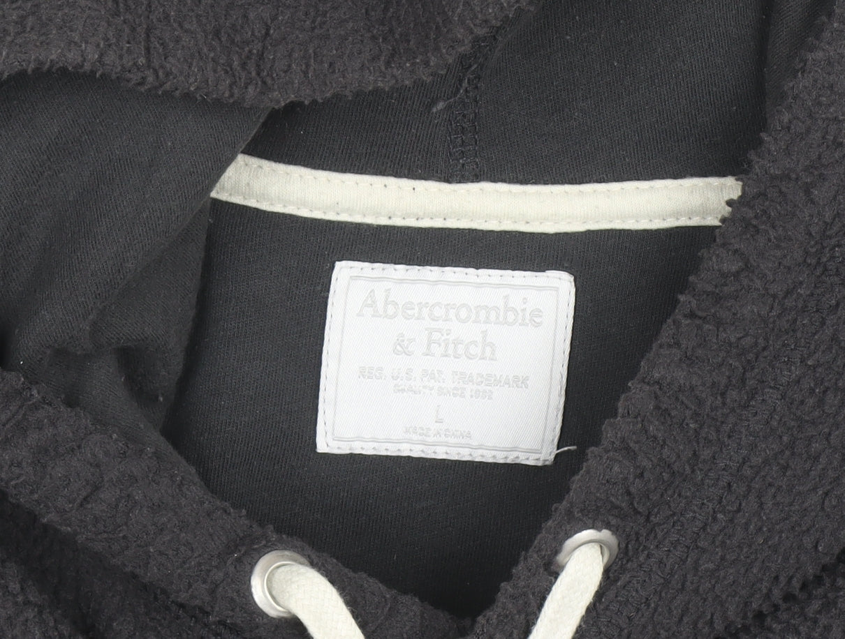 Abercrombie & Fitch Men's Black Fleece Pullover Hoodie L