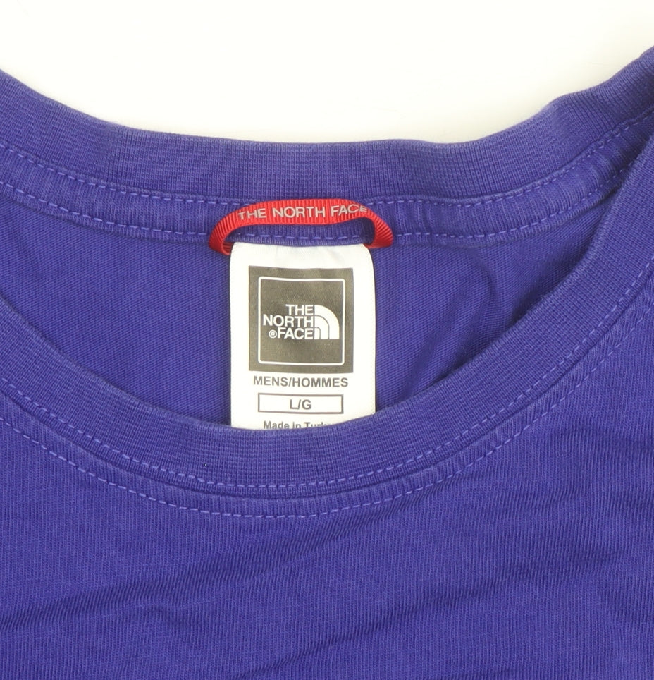 The North Face Men's Purple Cotton Crew Neck T-Shirt Size L