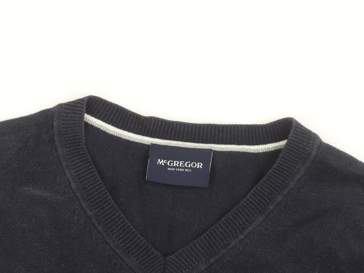 McGregor Men’s Blue V-Neck Cotton Blend Pullover Jumper L