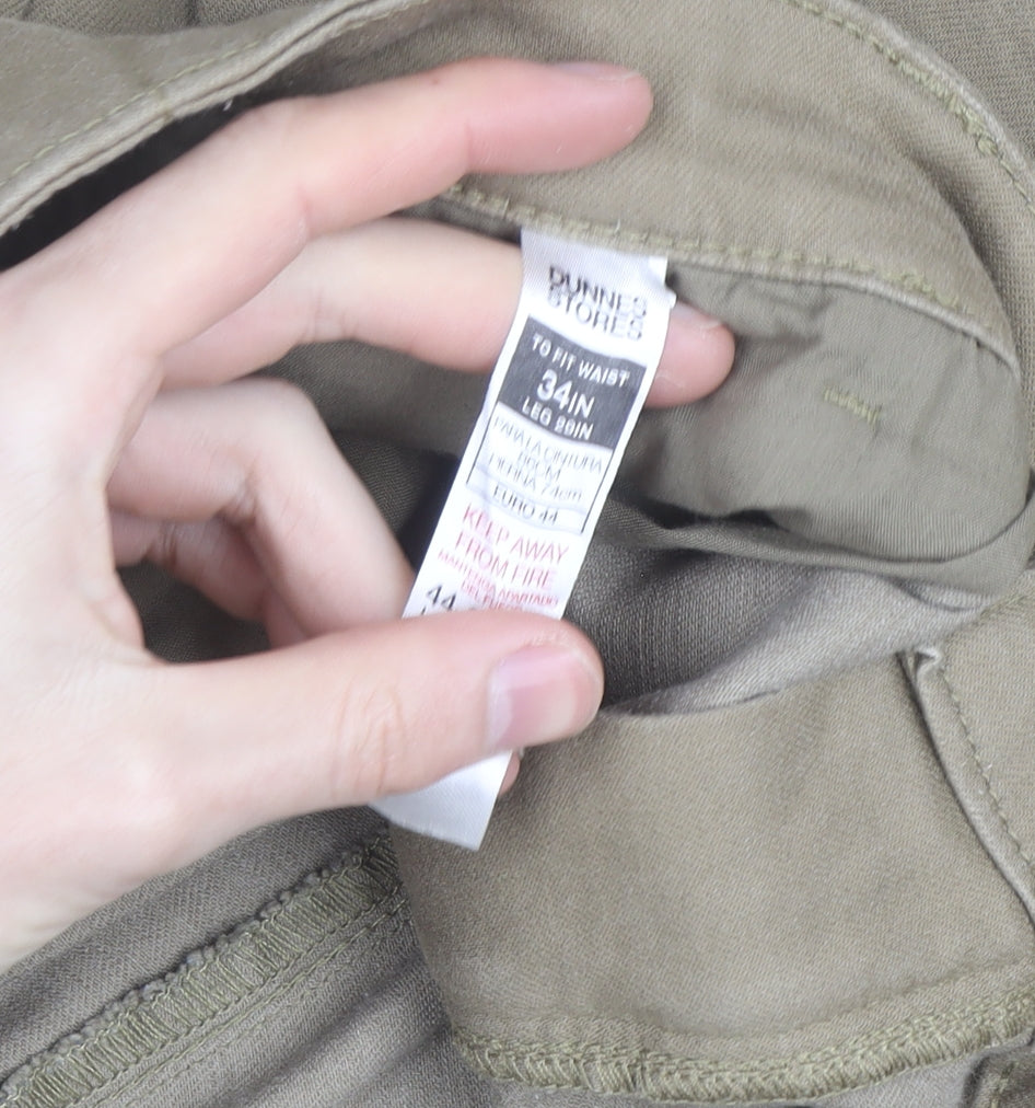 Dunnes Stores Men's Beige Chino Trousers 34W 29L Regular Fit