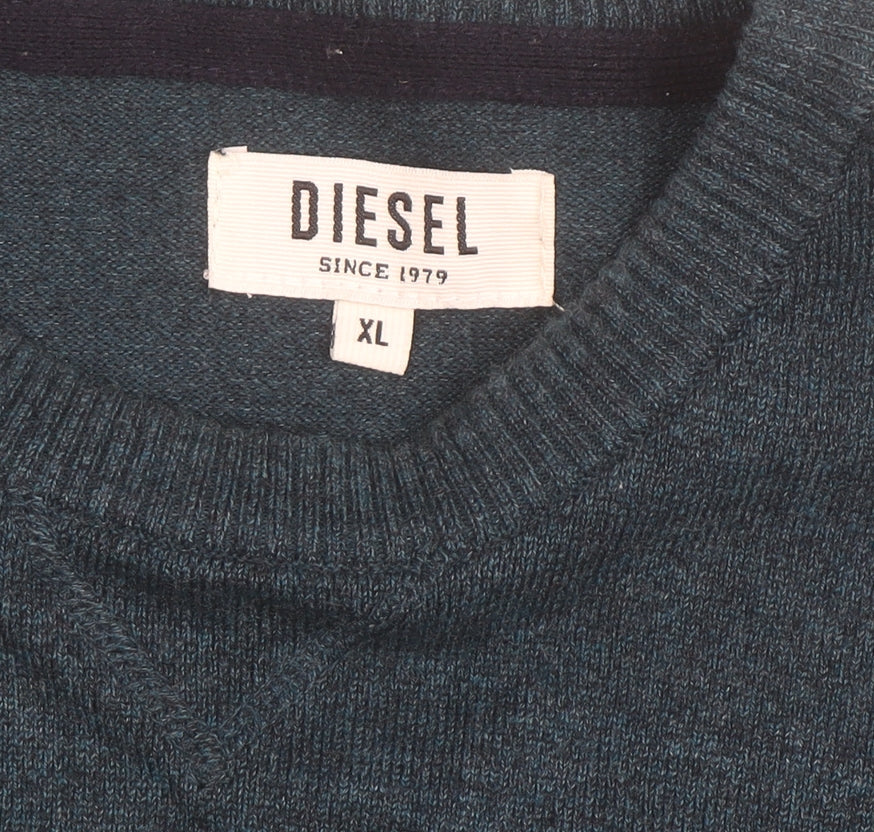 Diesel Men's Blue XL Crew Neck Pullover Jumper