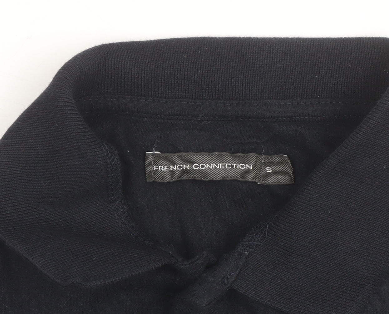 French Connection Men's Black Cotton Polo Shirt Size S
