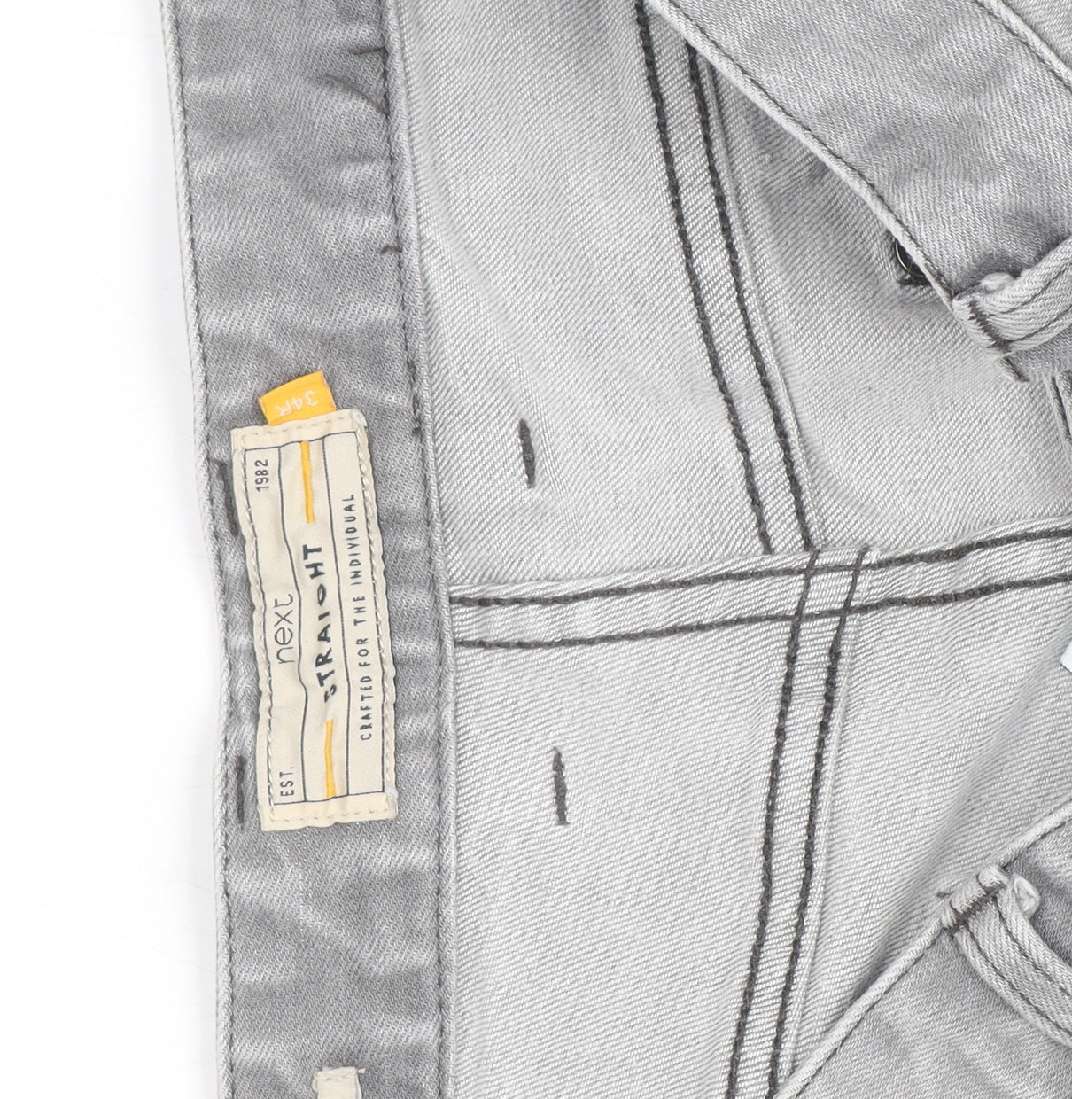 Next Women’s Grey Straight Leg Stretch Denim Jeans Size 34R