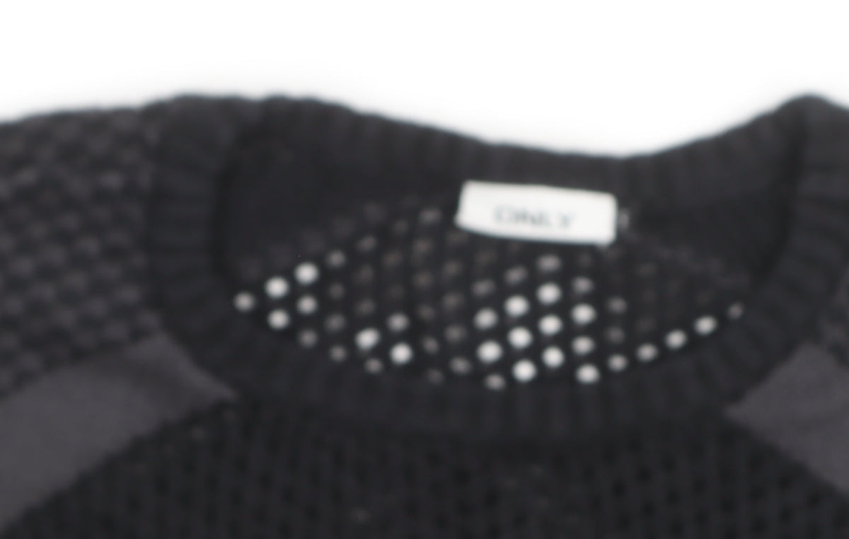 ONLY Unisex Black Aztec Knit Pullover Jumper Size M
