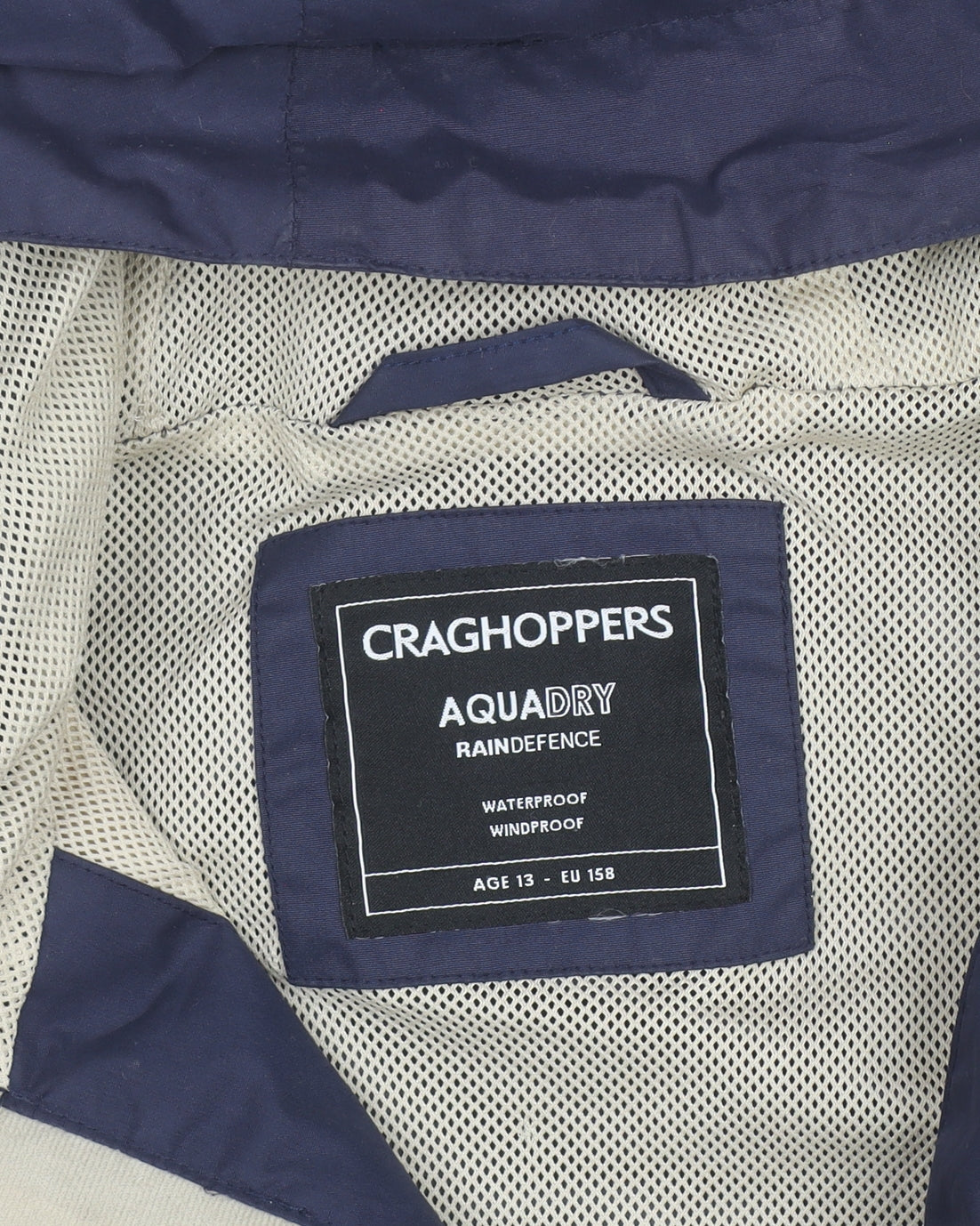 Craghoppers Teens Multicoloured Waterproof Hooded Rain Jacket Size 164