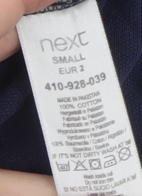 Next Men's Blue Cotton Short Sleeve Polo Shirt Size S