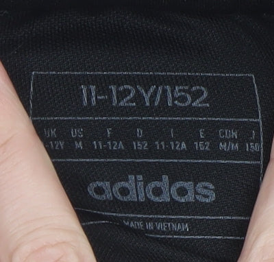 Adidas Teens Black Jogger Trousers 12 Plus with Gold Stripes