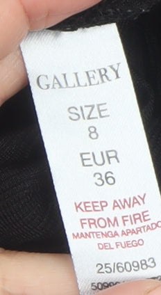Gallery Women's Black Size 8 Mock Neck Long Sleeve Top