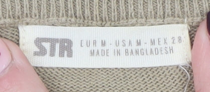 STR Women’s Beige Argyle Short Sleeve Knit Pullover Jumper Size 12